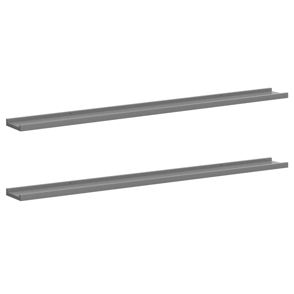Vidaxl wandschappen 2 st 115x9x3 cm grijs