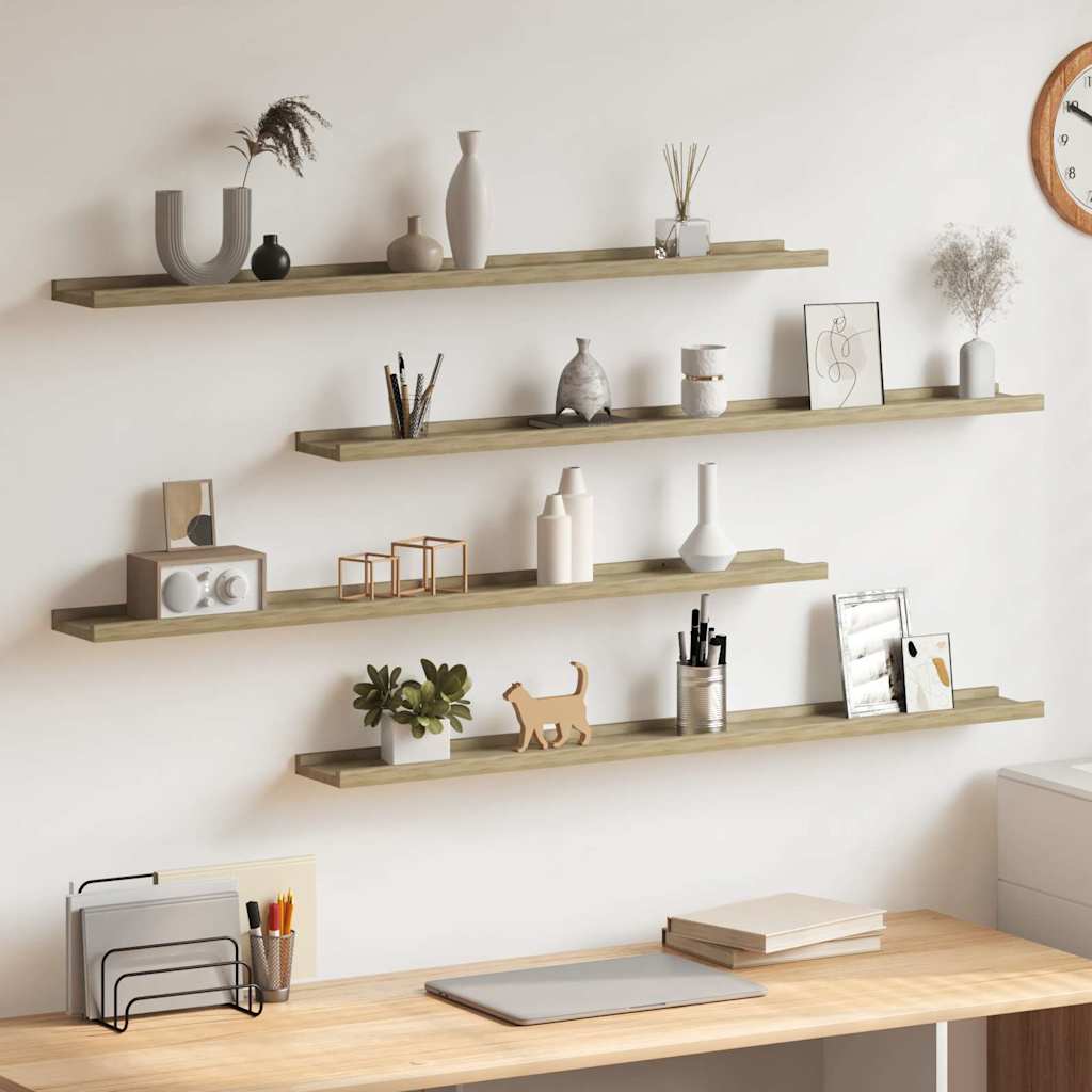 Vidaxl wandschappen 4 st 100x9x3 cm sonoma eikenkleurig