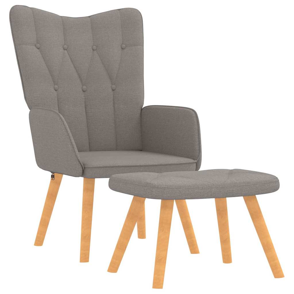 Vidaxl relaxstoel met voetenbank stof taupe