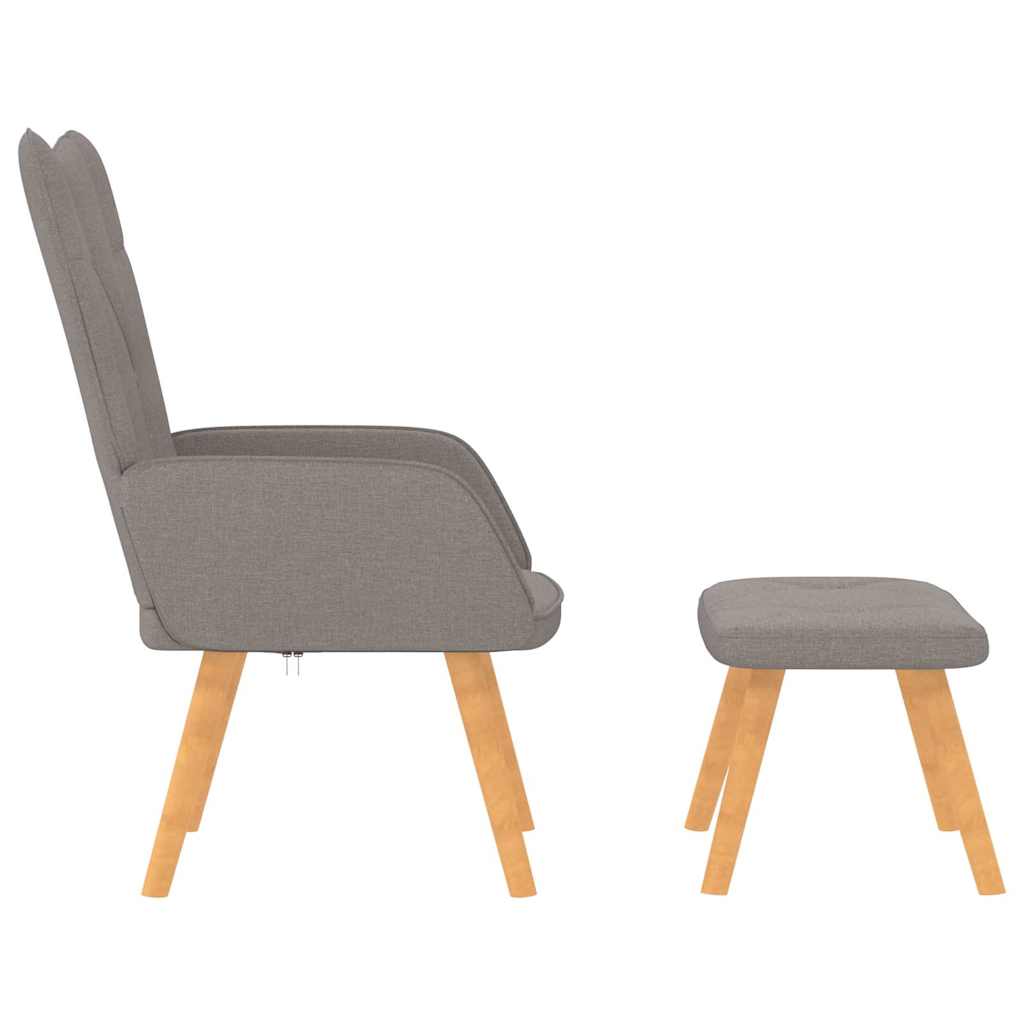 Vidaxl relaxstoel met voetenbank stof taupe