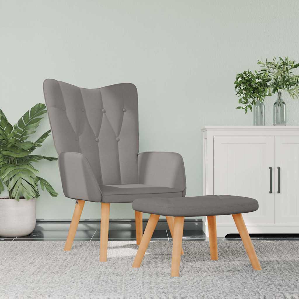 Vidaxl relaxstoel met voetenbank stof taupe