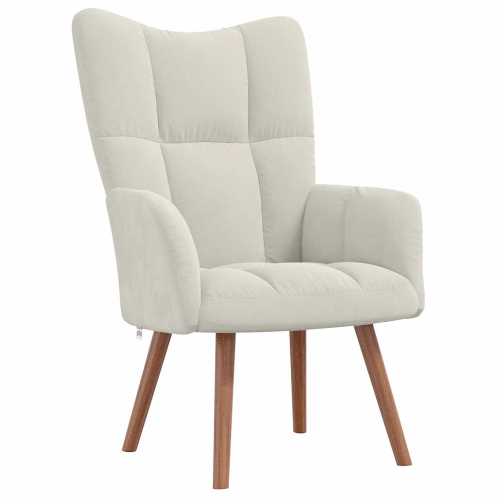 Vidaxl relaxstoel fluweel crèmewit