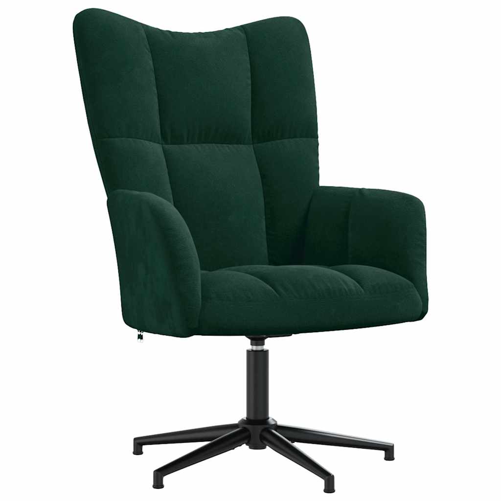 Vidaxl relaxstoel fluweel donkergoen
