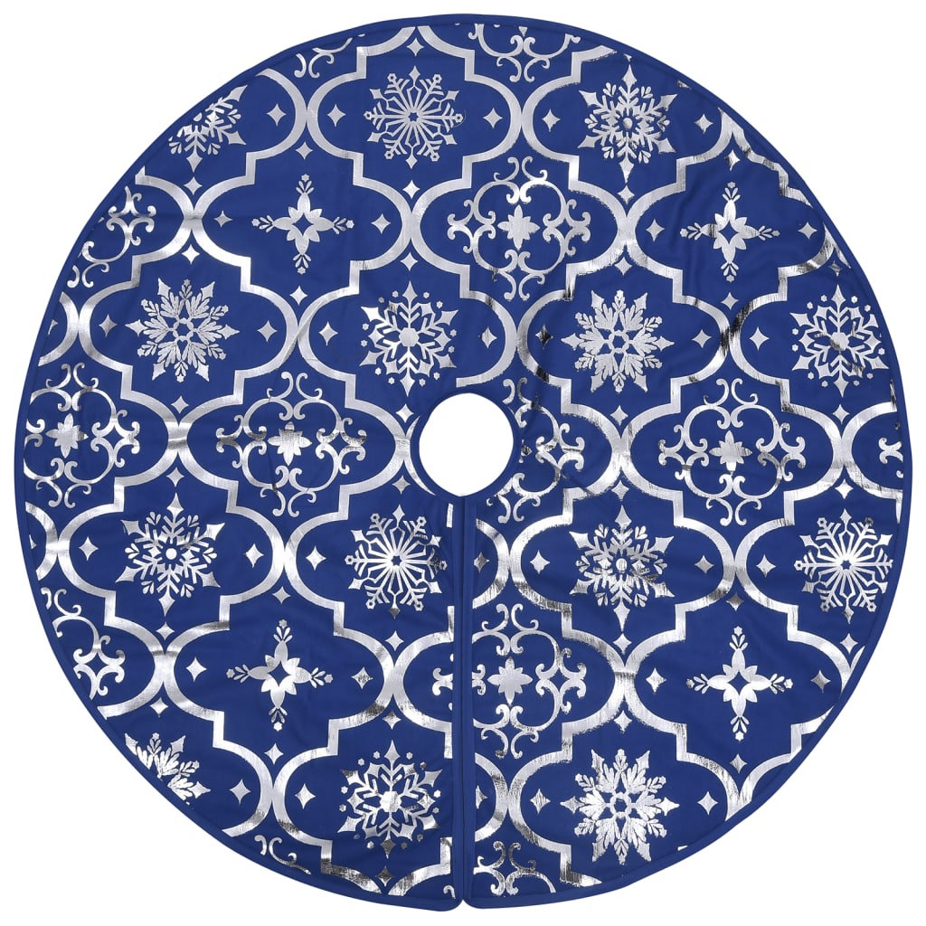 Vidaxl kerstboomrok luxe met sok 150 cm stof blauw