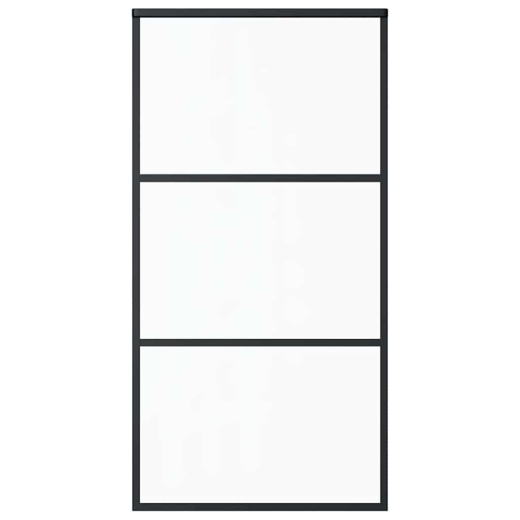 Vidaxl schuifdeur 102x205 cm esg-glas en aluminium zwart