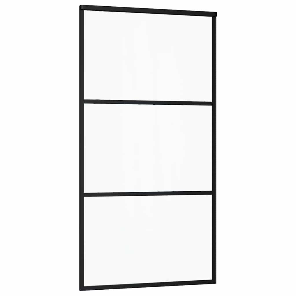Vidaxl schuifdeur 102x205 cm esg-glas en aluminium zwart