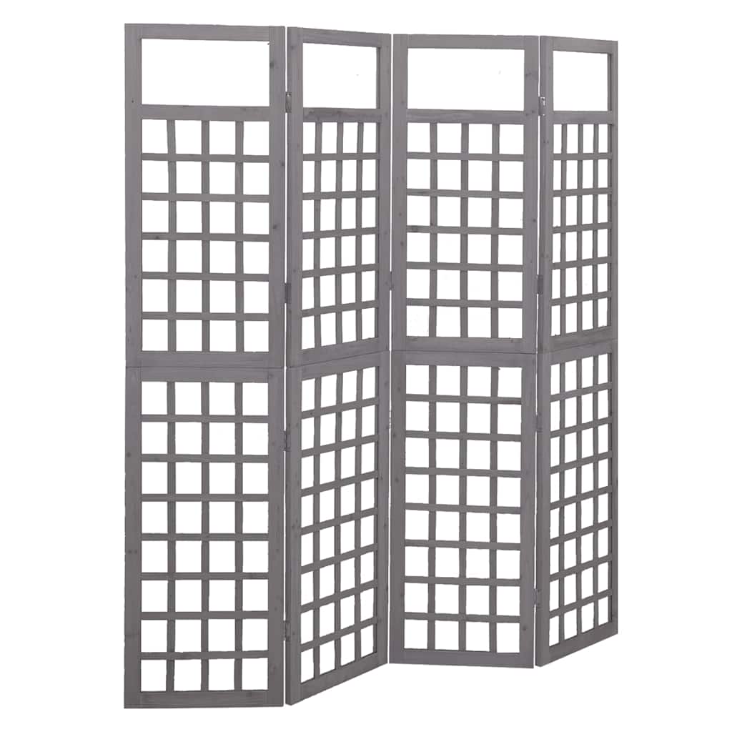 Vidaxl kamerscherm trellis met 4 panelen161x180 cm vurenhout grijs