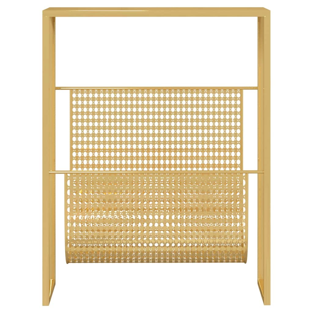Vidaxl tijdschriftenrek 35x15x45 cm staal goudkleurig
