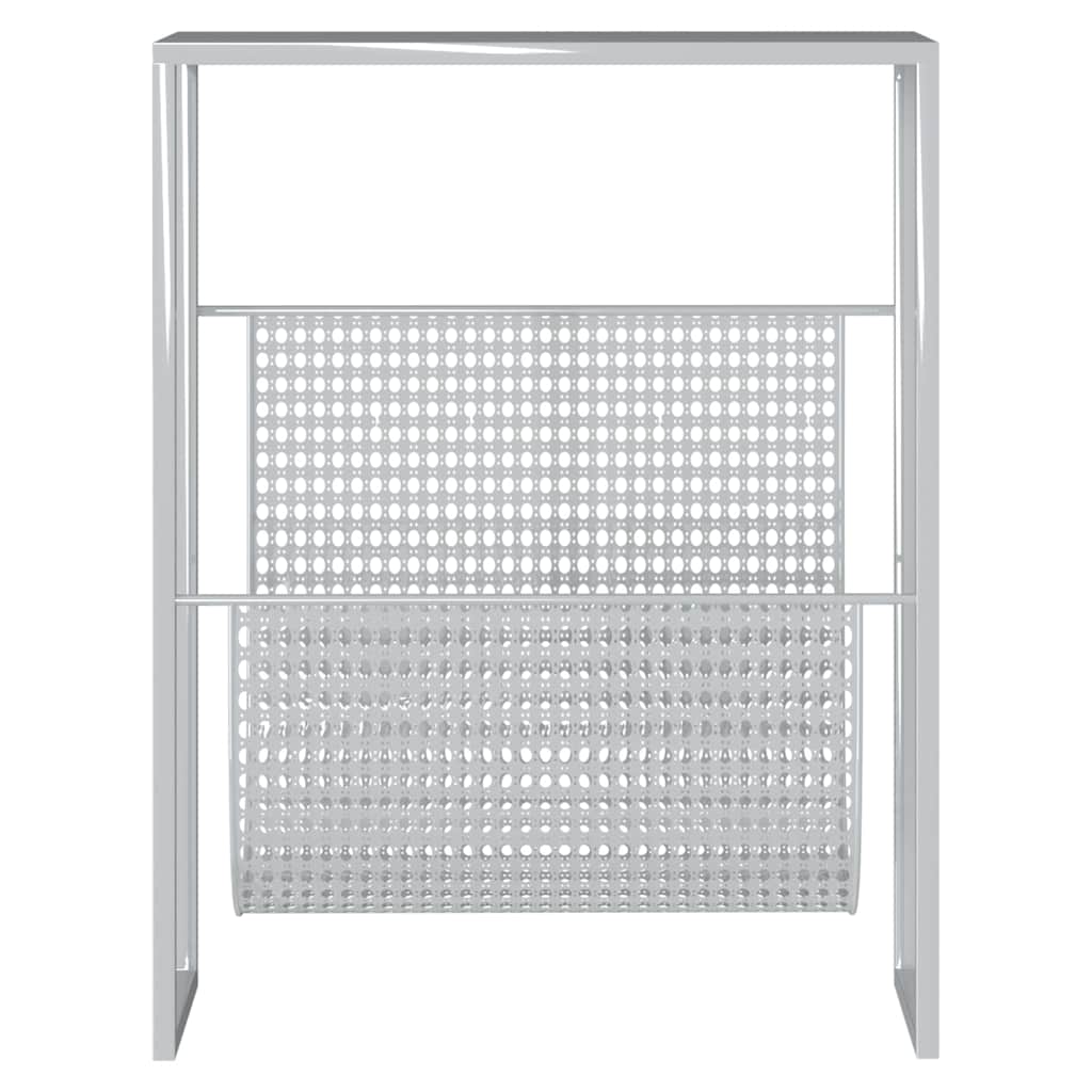 Vidaxl tijdschriftenrek 35x15x45 cm staal zilverkleurig