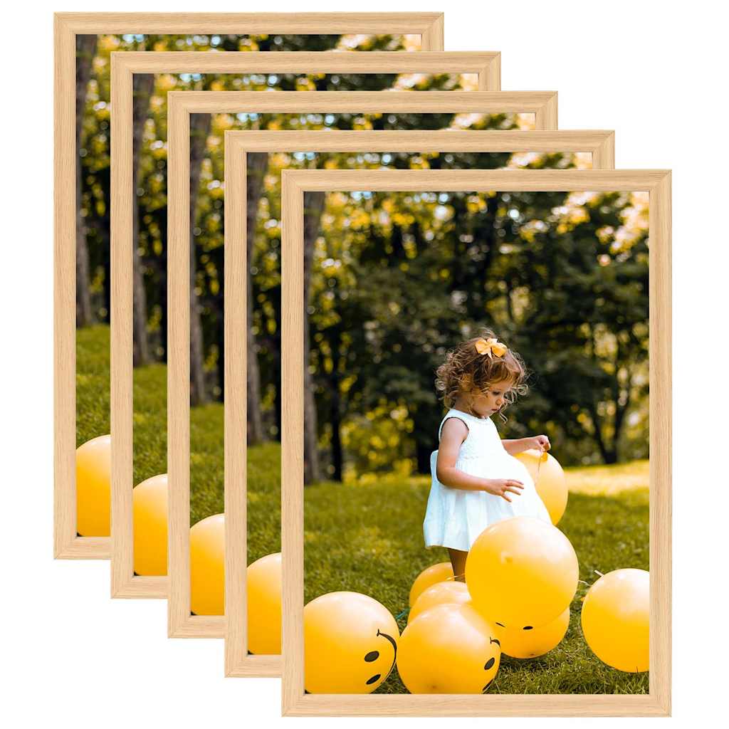 Vidaxl fotolijsten 5 st voor wand of tafel 70x90 cm lichteikenkleurig