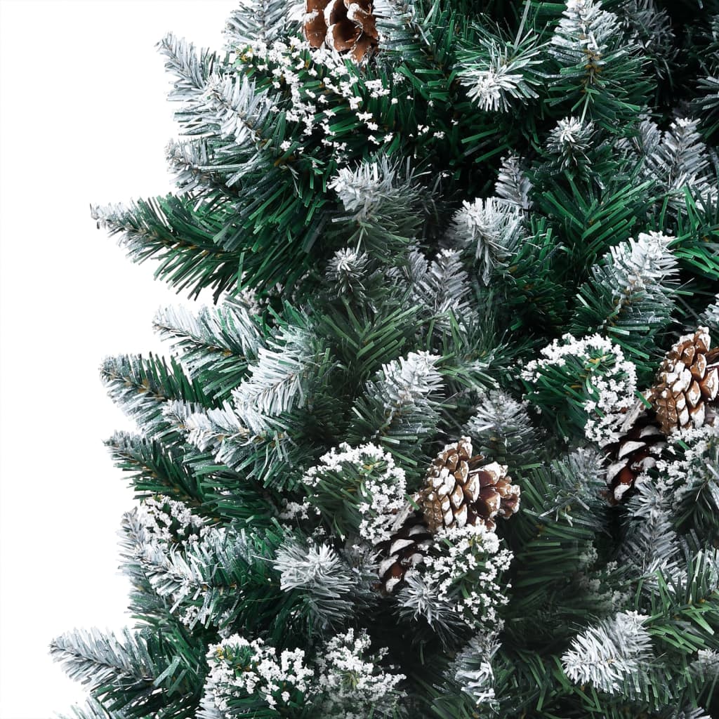 VidaXL Kunstkerstboom met verlichting kerstballen dennenappels 180 cm