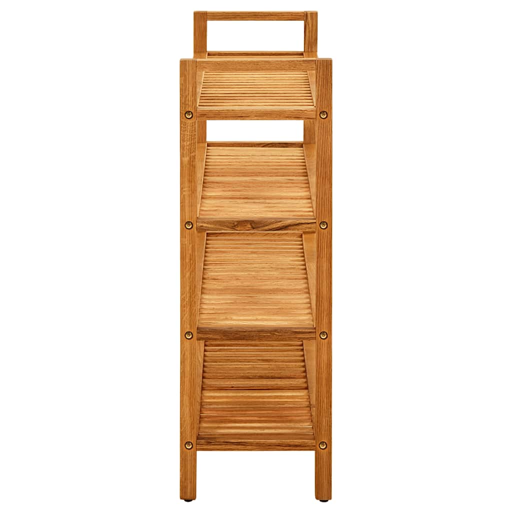 Vidaxl schoenenrek met 4 schappen 100x27x80 cm massief eikenhout