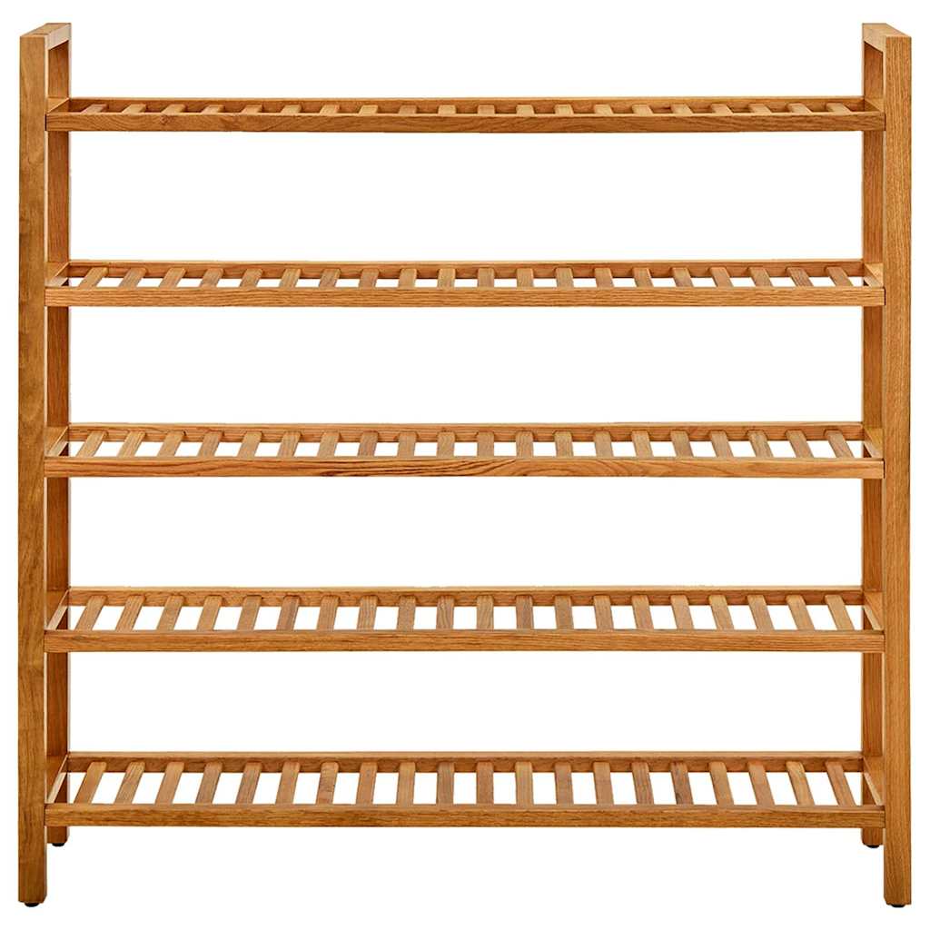 Vidaxl schoenenrek met 5 schappen 100x27x100 cm massief eikenhout