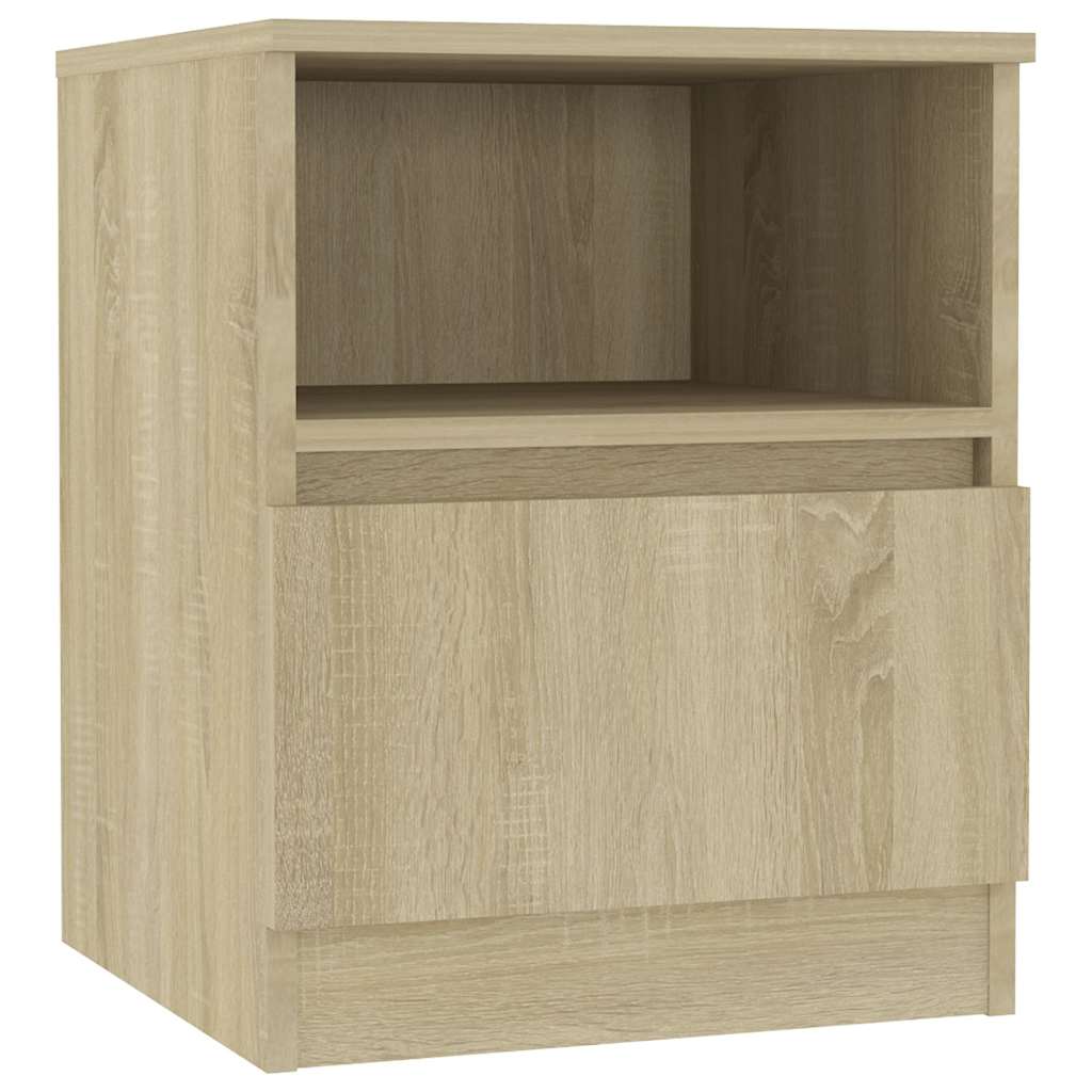 Vidaxl nachtkastje 40x40x50 cm bewerkt hout sonoma eikenkleurig