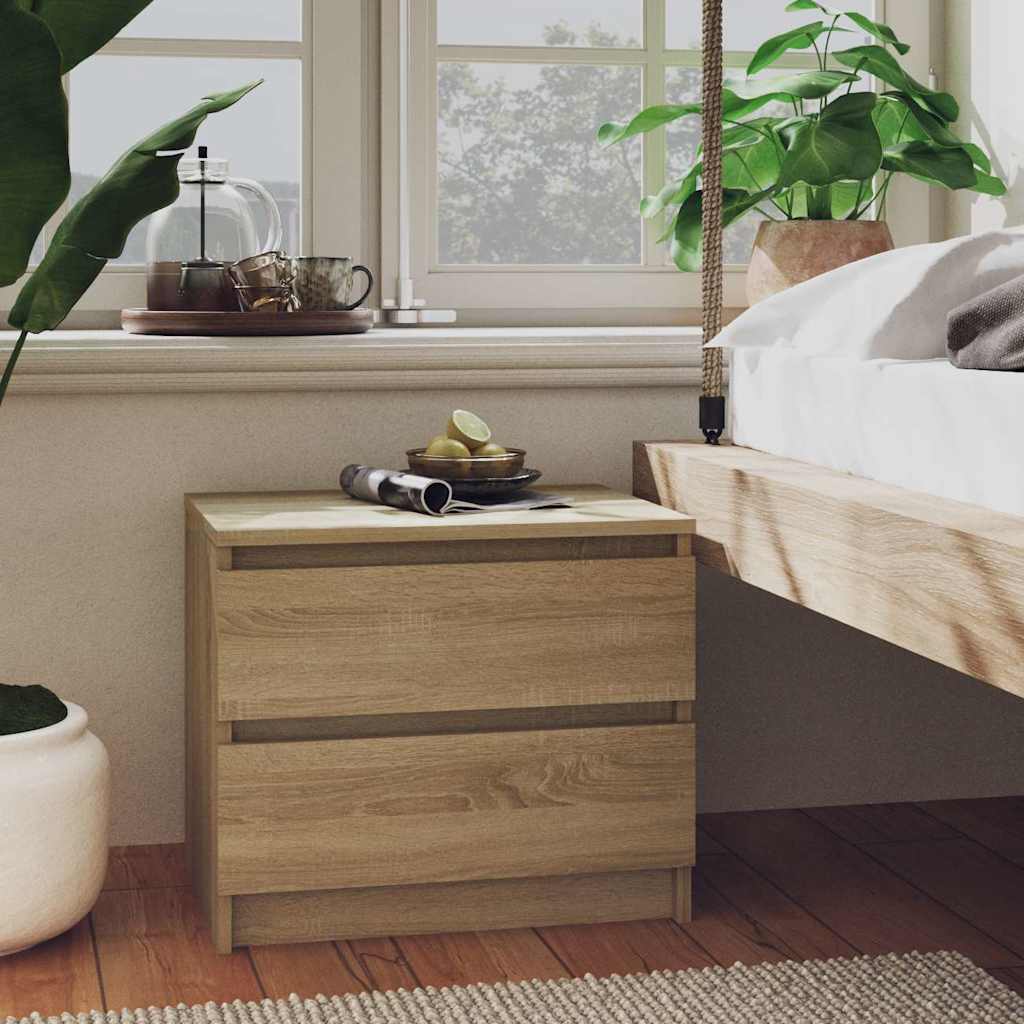 Vidaxl nachtkastjes 2 st 50x39x43,5 cm bewerkt hout sonoma eikenkleur
