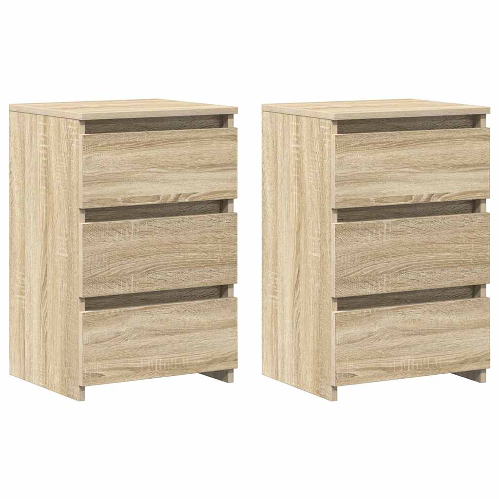 Vidaxl nachtkastjes 2 st 40x35x62,5 cm bewerkt hout sonoma eikenkleur