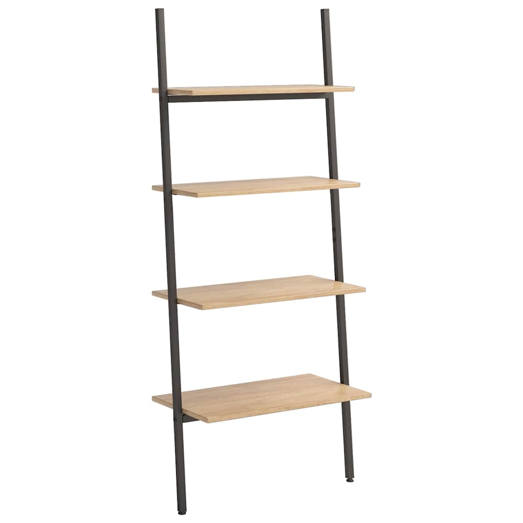 Vidaxl ladderrek met 4 schappen 64x34x150,5 cm lichtbruin en zwart