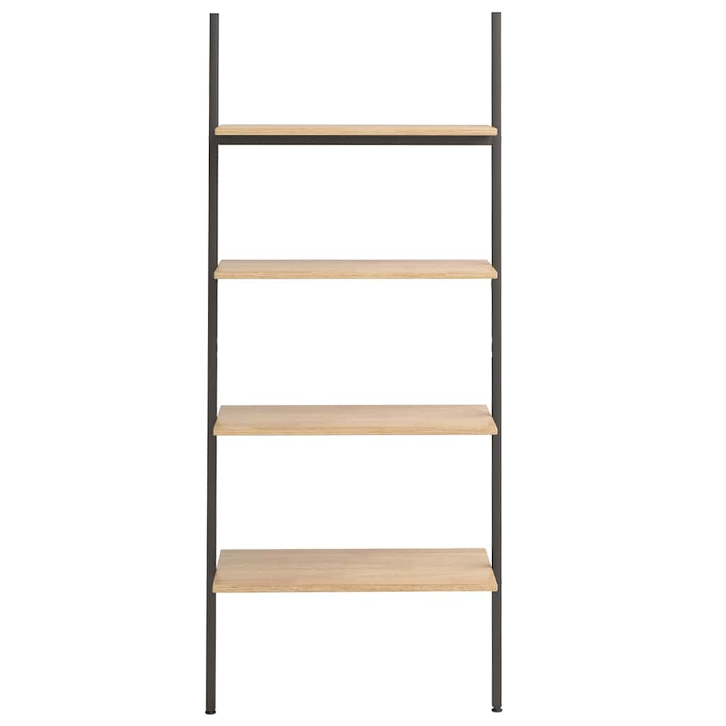 Vidaxl ladderrek met 4 schappen 64x34x150,5 cm lichtbruin en zwart