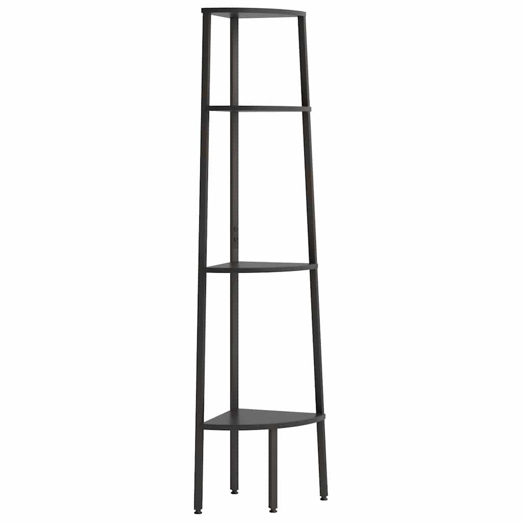 Vidaxl hoekkastje met 4 schappen 45,5x31,5x150 cm zwart