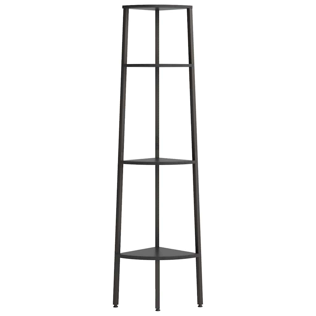Vidaxl hoekkastje met 4 schappen 45,5x31,5x150 cm zwart