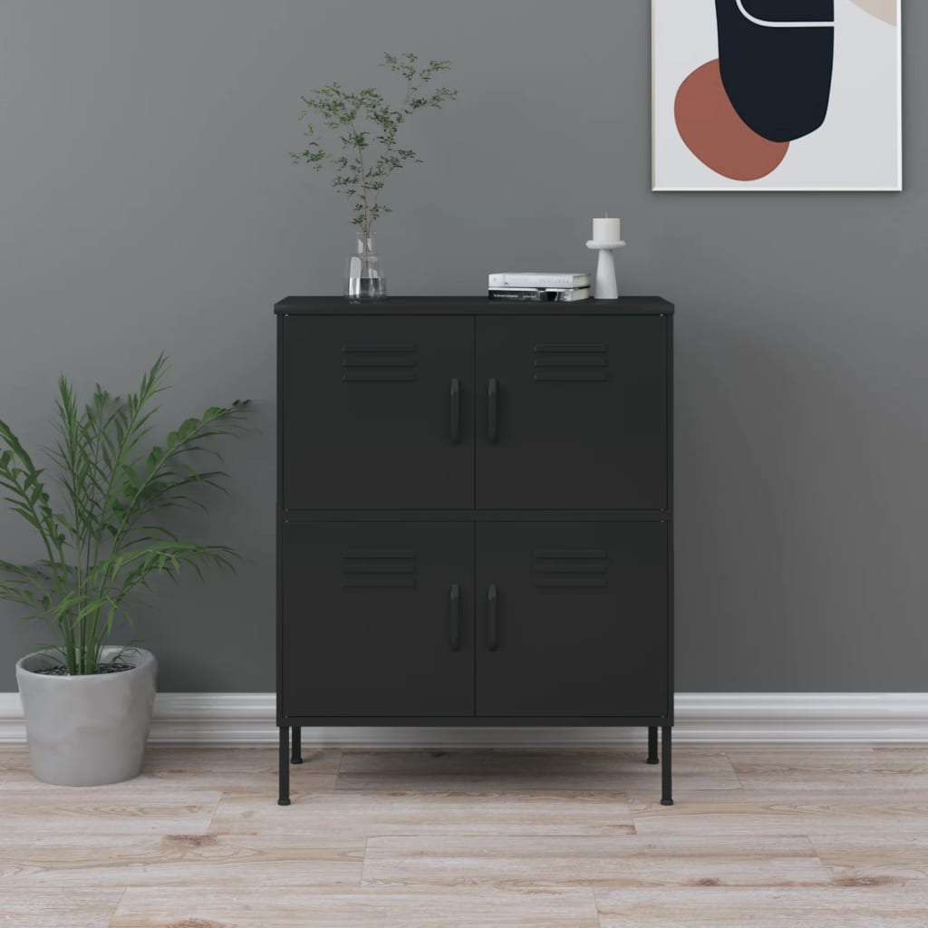 Vidaxl opbergkast 80x35x101,5 cm staal zwart