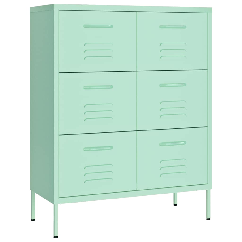 Vidaxl ladekast 80x35x101,5 cm staal mint