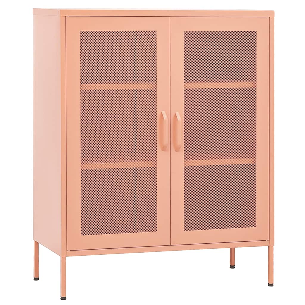 Vidaxl opbergkast 80x35x101,5 cm staal roze