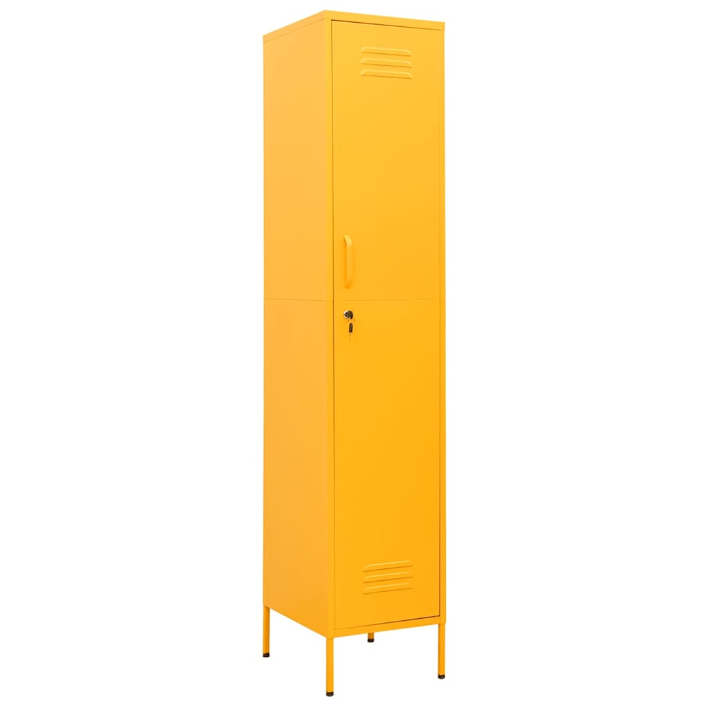 Vidaxl lockerkast 35x46x180 cm staal mosterdgeel