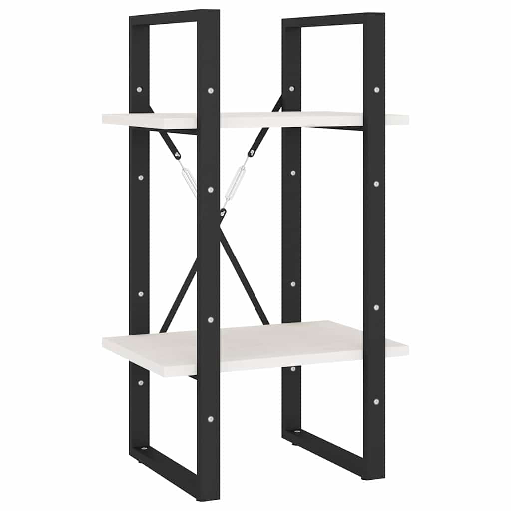 Vidaxl boekenkast met 2 schappen 40x30x70 cm massief grenenhout wit