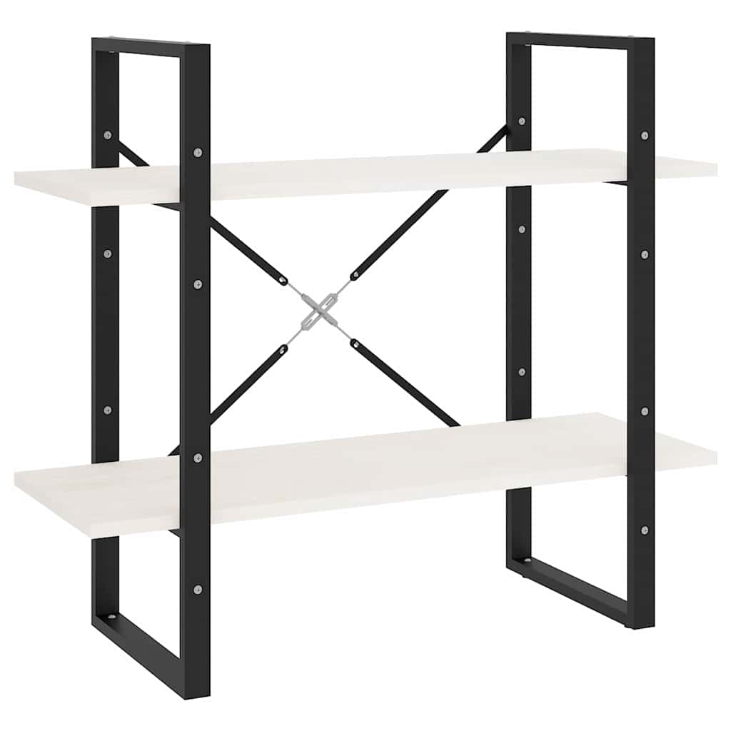 Vidaxl boekenkast met 2 schappen 80x30x70 cm massief grenenhout wit