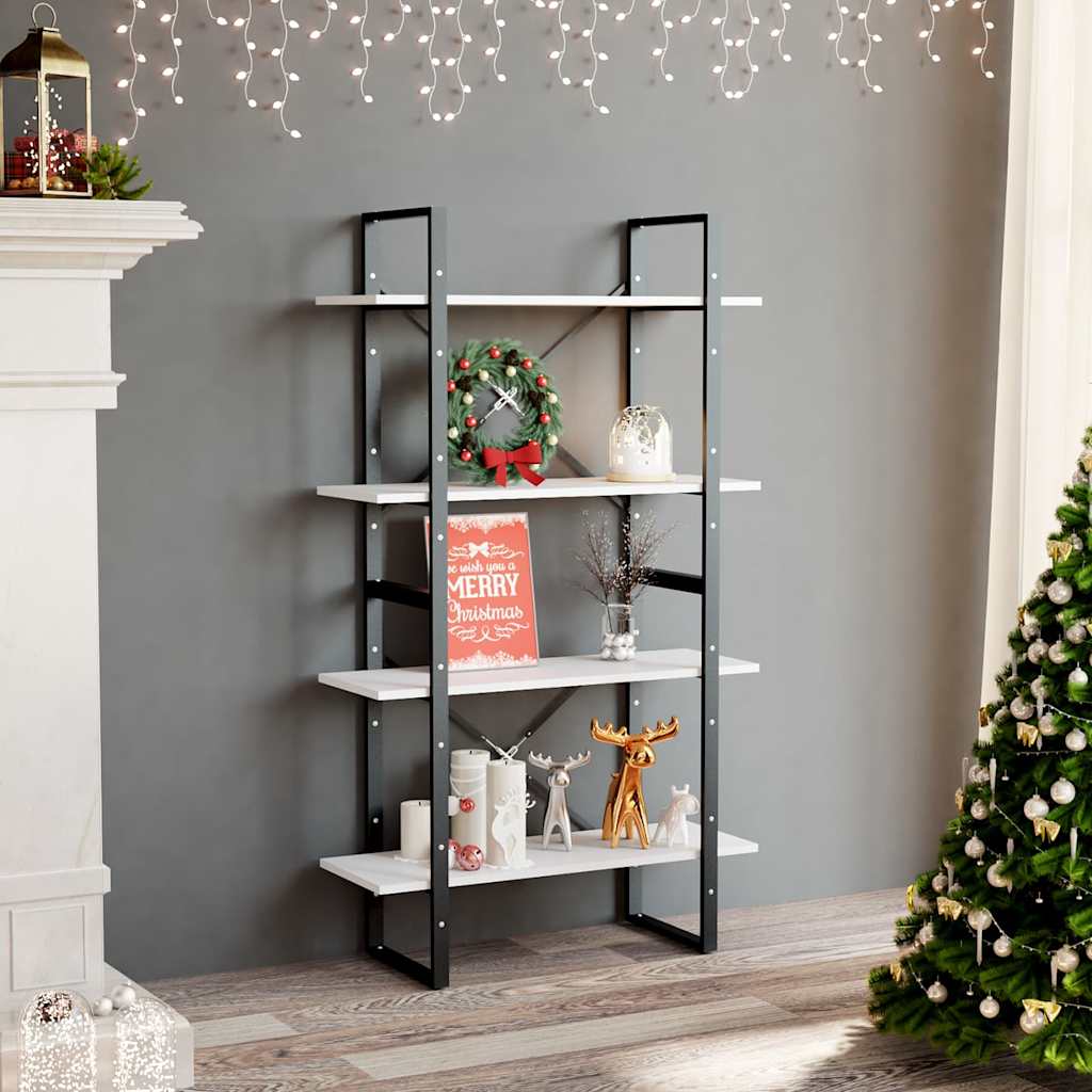 Vidaxl boekenkast met 4 schappen 80x30x140 cm spaanplaat wit