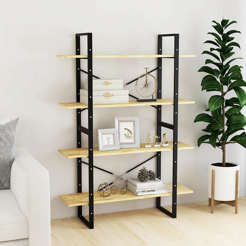 Vidaxl boekenkast met 4 schappen 100x30x140 cm massief grenenhout