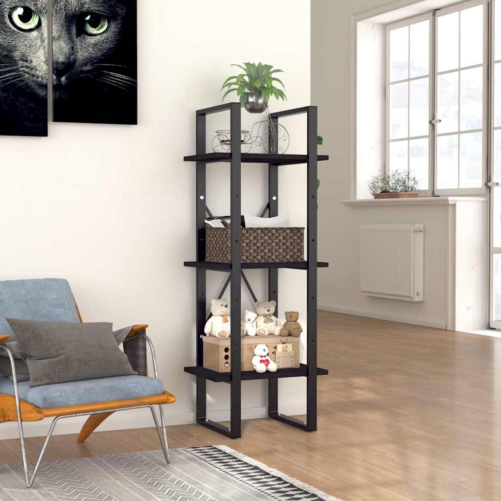 Vidaxl boekenkast met 3 schappen 40x30x105 cm bewerkt hout zwart