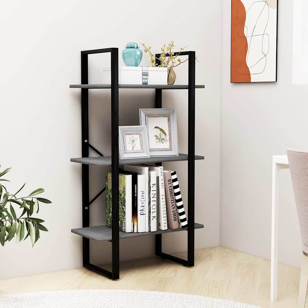 Vidaxl opbergrek 60x30x105 cm massief grenenhout grijs
