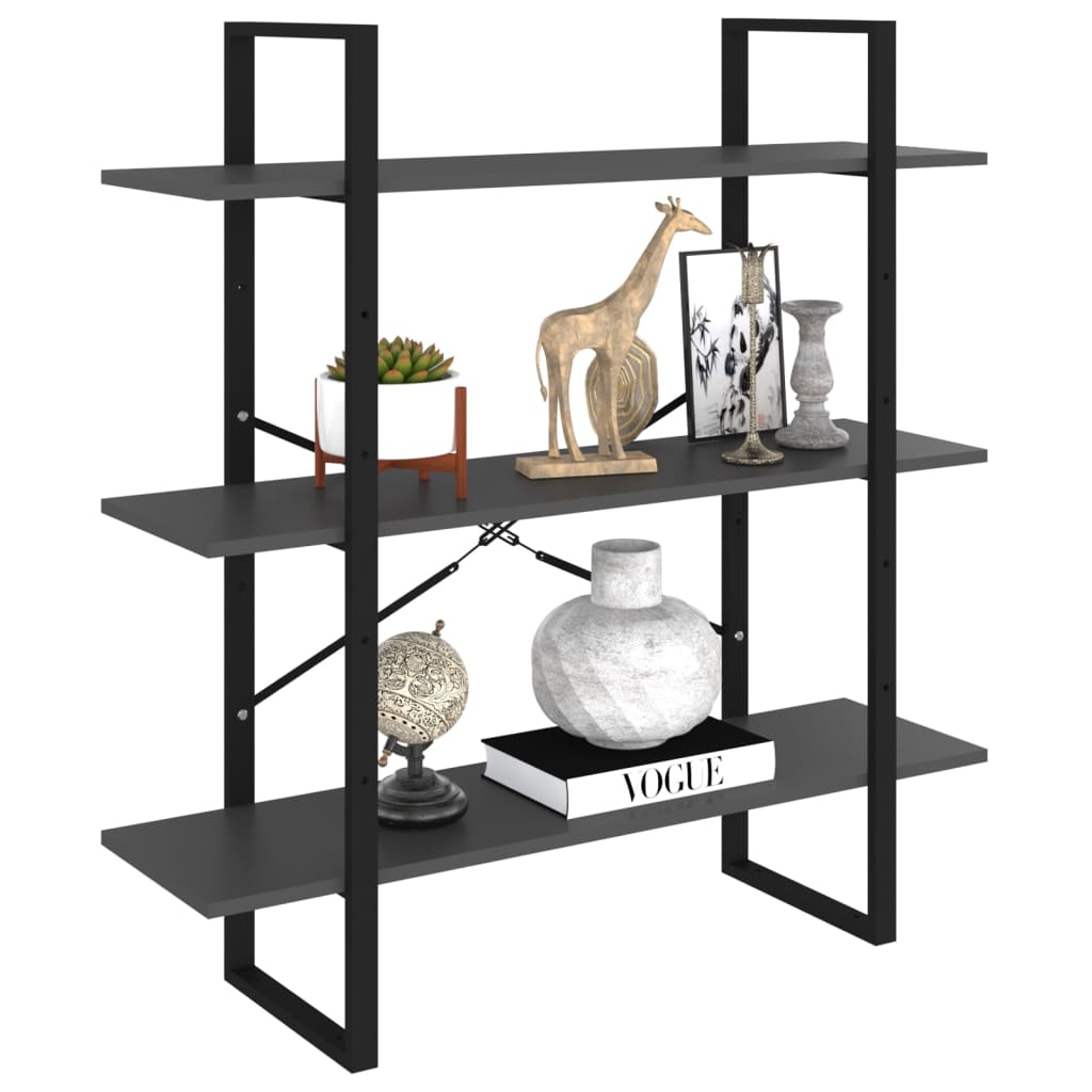 Vidaxl boekenkast 100x30x105 cm bewerkt hout grijs