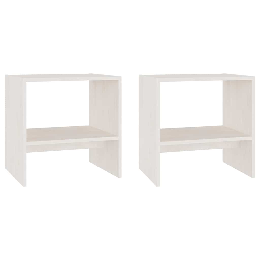 Vidaxl nachtkastjes 2 st 40x30,5x40 cm massief grenenhout wit