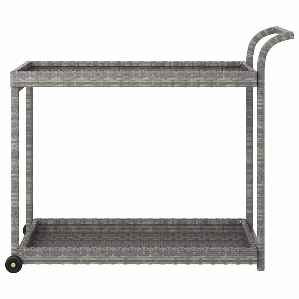 Vidaxl serveerwagen 100x45x83 cm poly rattan grijs