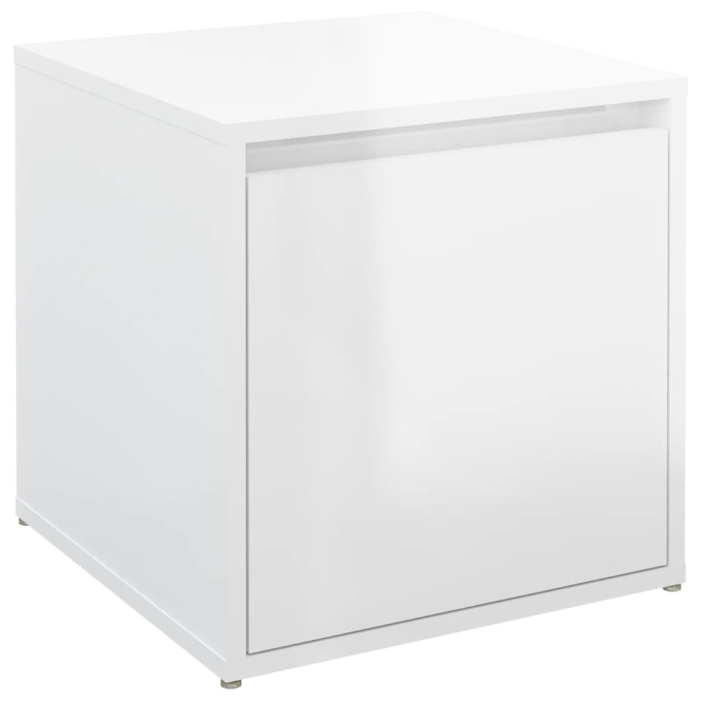VidaXL Opbergbox met lade 40,5x40x40 cm bewerkt hout hoogglans wit