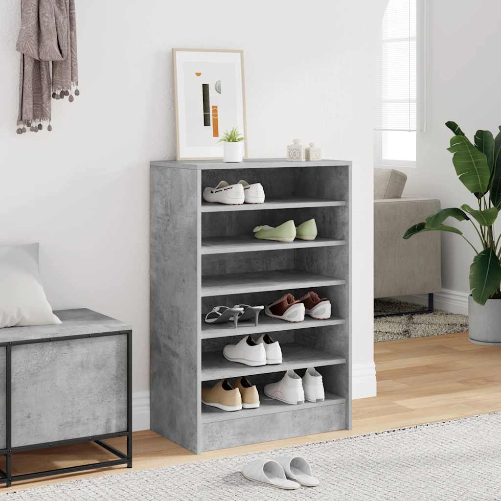 Vidaxl schoenenkast 60x35x92 cm bewerkt hout betongrijs