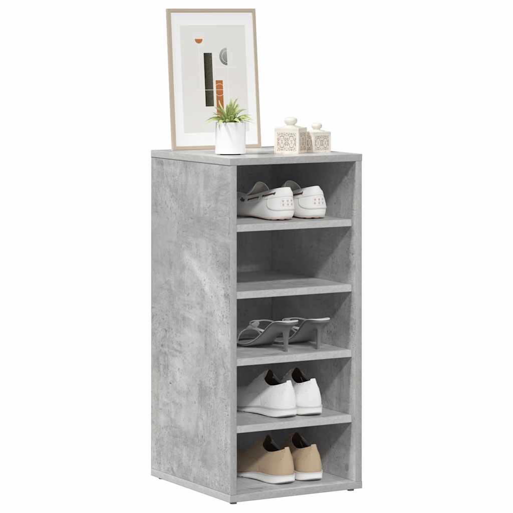 Vidaxl schoenenkast 31,5x35x70 cm bewerkt hout betongrijs