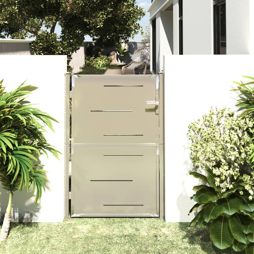 VidaXL Tuinpoort 100x150 cm roestvrij staal