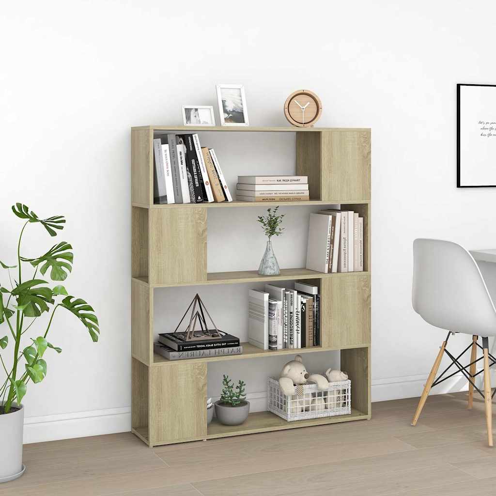 Vidaxl boekenkast kamerscherm 100x24x124 cm sonoma eikenkleurig