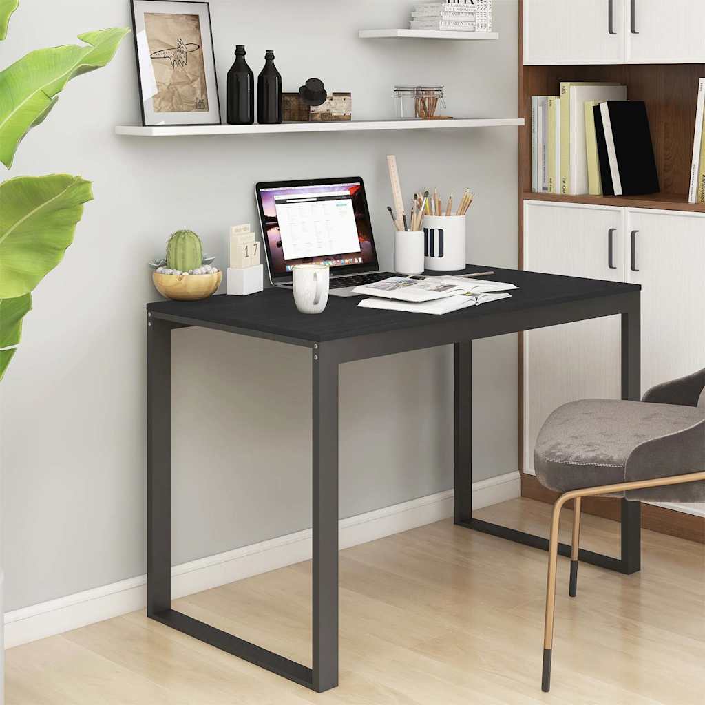 Vidaxl computerbureau 110x60x73 cm spaanplaat zwart