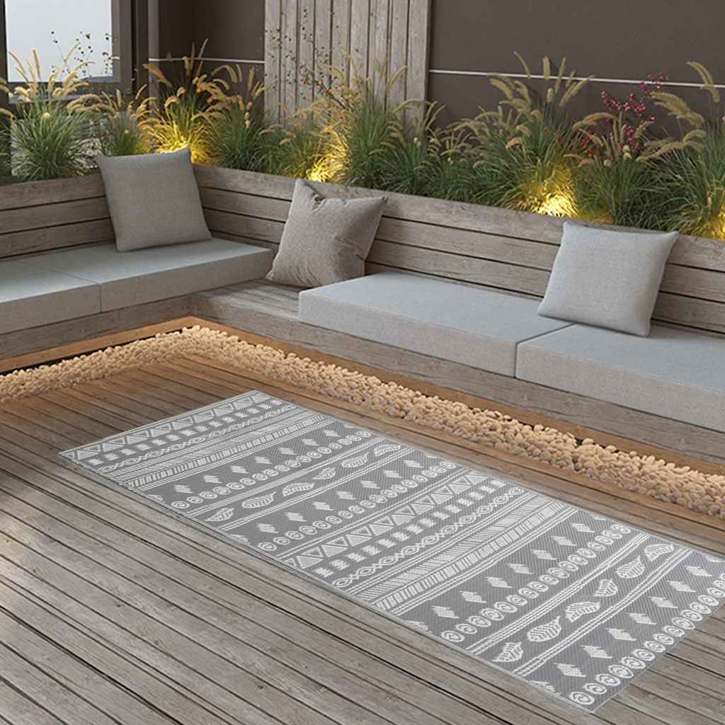 Vidaxl buitenkleed arakil 80x150 cm polypropeen grijs