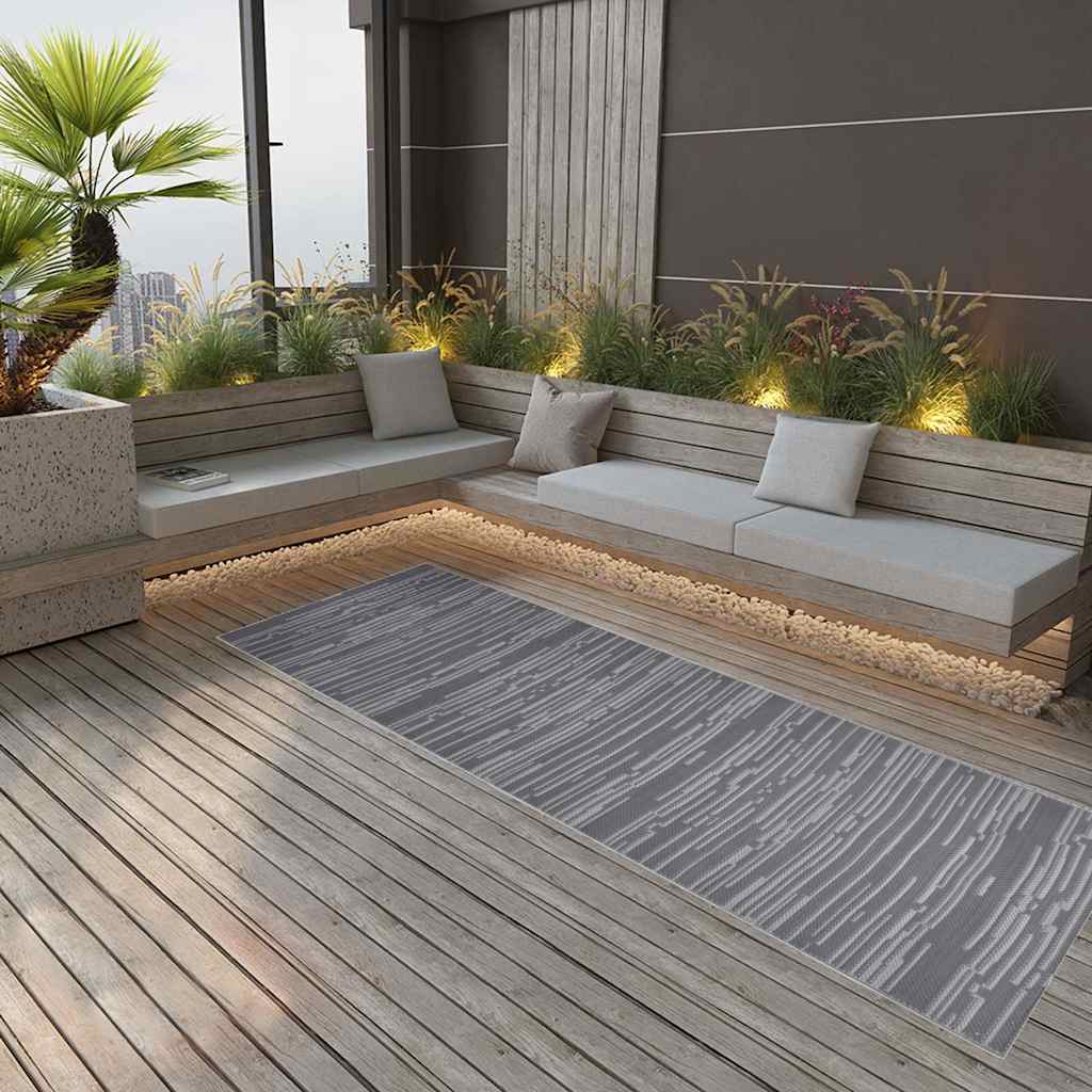 Vidaxl buitenkleed arakil 80x250 cm polypropeen antracietkleurig