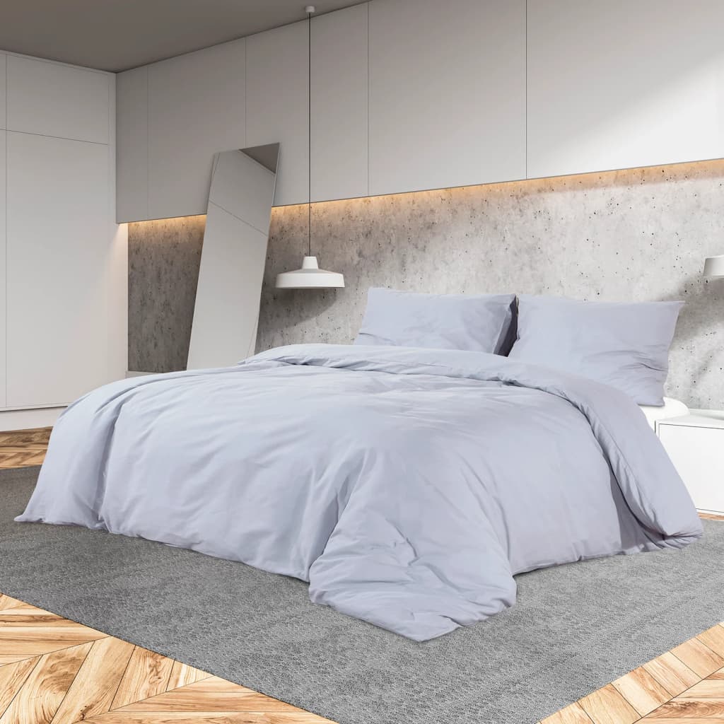 Vidaxl dekbedovertrekset lichtgewicht 220x240 cm microvezel grijs
