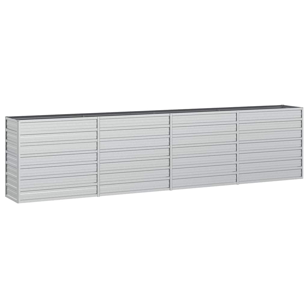 Vidaxl plantenbak verhoogd 320x40x77 cm gegalvaniseerd staal zilver