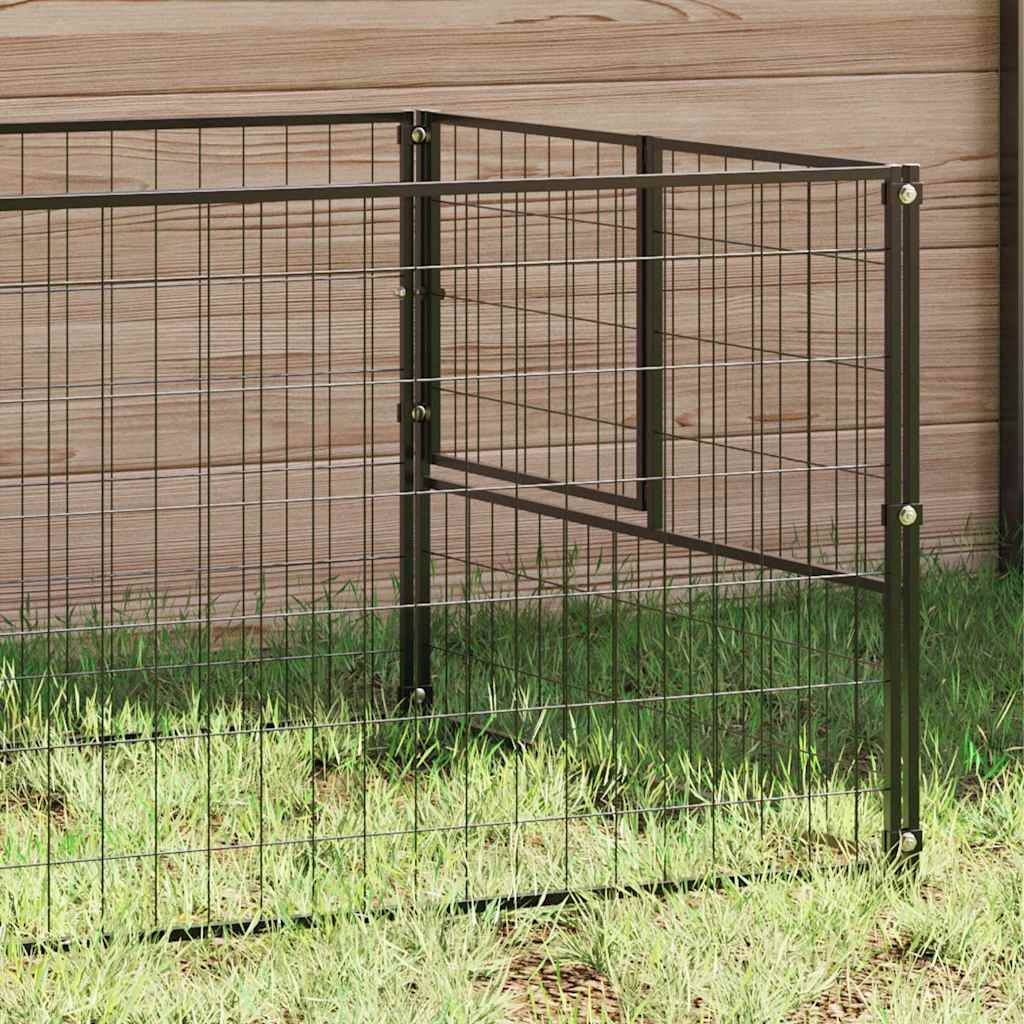 Vidaxl hondenkennel 5 m² staal zwart