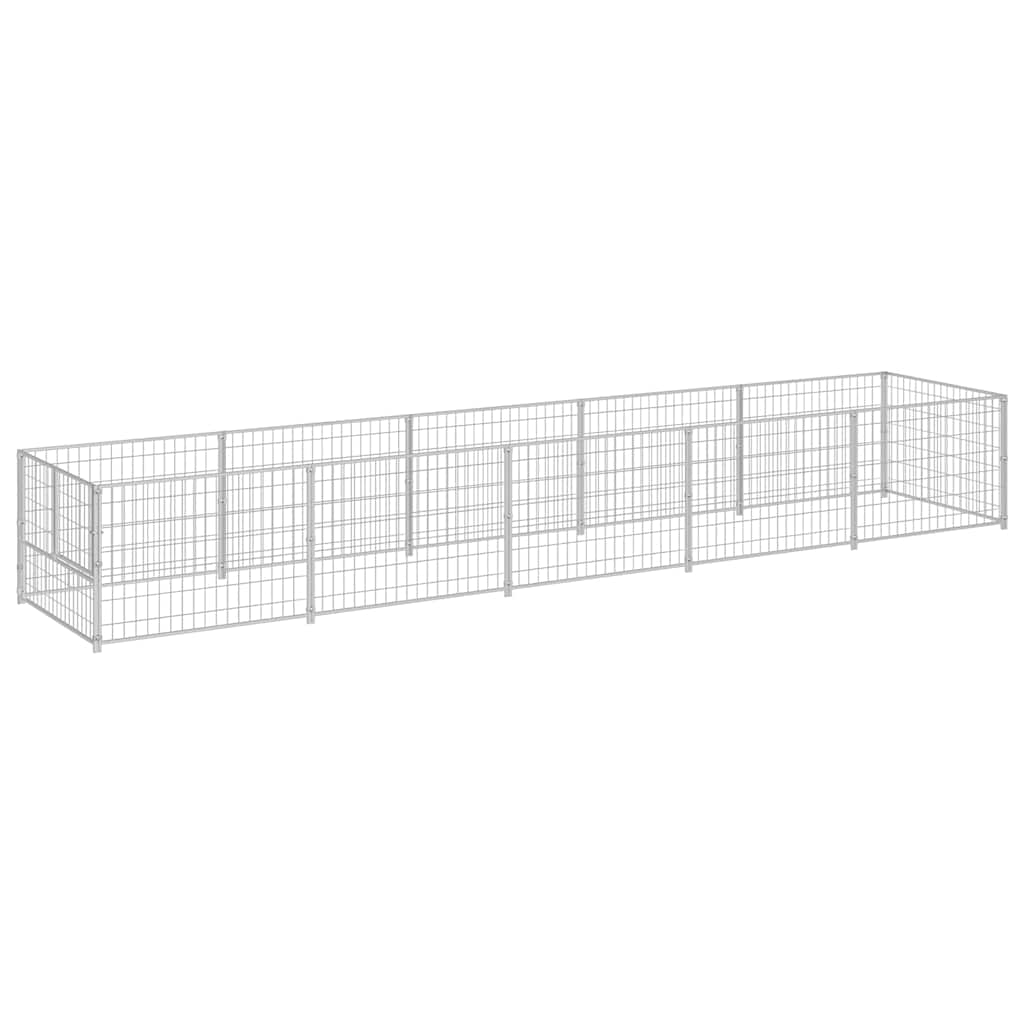 Vidaxl hondenkennel 5 m² staal zilverkleurig