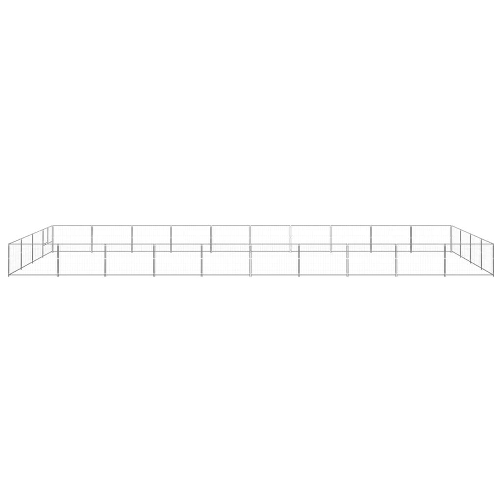 VidaXL Hondenkennel 40 m² staal zilverkleurig